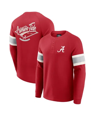 Fanatics Darius Rucker Collection By  Men's Crimson Alabama Crimson Tide Waffle-knit Raglan Long Slee In Red