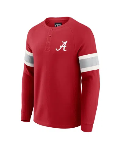Fanatics Darius Rucker Collection By  Men's Crimson Alabama Crimson Tide Waffle-knit Raglan Long Slee In Red