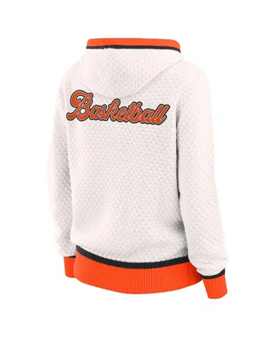 Wear By Erin Andrews Women's Cream Wnba Hooded Sweater In White