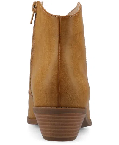 Journee Collection Journee Women's Taliah Medium And Wide Width Western Ankle Booties In Animal Print