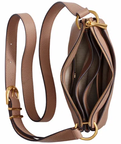 Donna Karan Glenwood Leather Shoulder With Tassel Detail In Brown