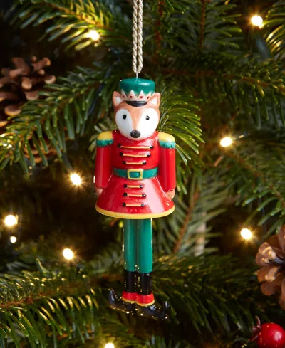 Spode Kit Kemp Christmas Bell Fox Nutcracker Ornament In Red