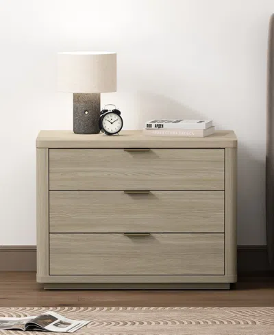 Manhattan Comfort Evelyn 32" 3-drawer Nightstand In Gray