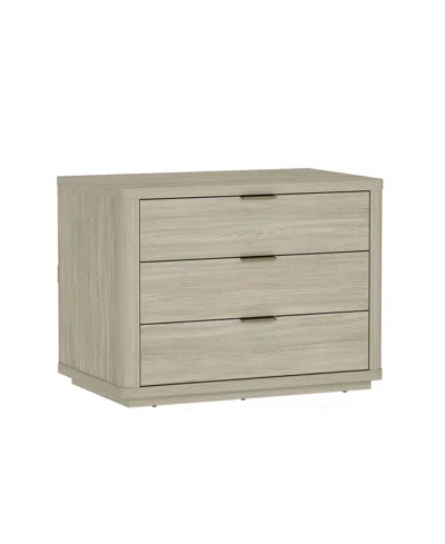 Manhattan Comfort Evelyn 32" 3-drawer Nightstand In Gray