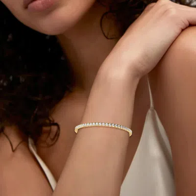 Diamond2deal 14k Yellow Gold 8 Ctw Lab-grown Diamond Line Bracelet 7" In Gold
