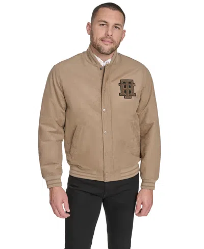 Tommy Hilfiger Men's Bomber With Patches Jacket In Brown