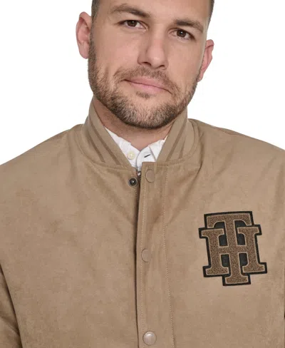 Tommy Hilfiger Men's Bomber With Patches Jacket In Brown