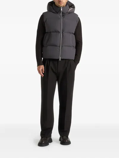 Manière De Voir Eric Puffer Hooded Jacket In Gray