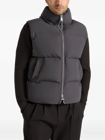 Manière De Voir Eric Puffer Hooded Jacket In Gray