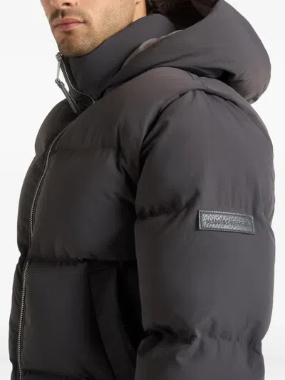 Manière De Voir Eric Puffer Hooded Jacket In Gray