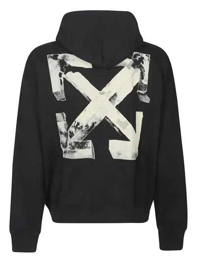 Off-white Black Skate Cloudy Arrow Hoodie In Animal Print