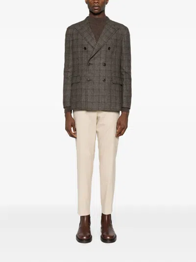 Boglioli Double-breasted Wool Blend Jacket In Multi