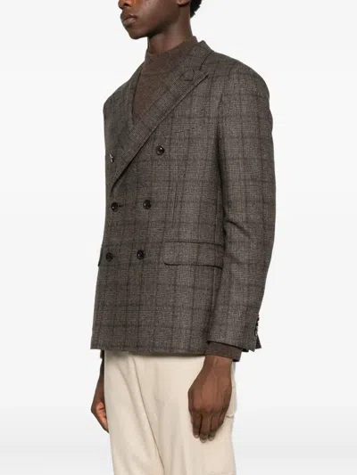 Boglioli Double-breasted Wool Blend Jacket In Multi