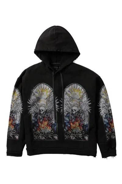 Who Decides War Skull Hooded Pullover In Black