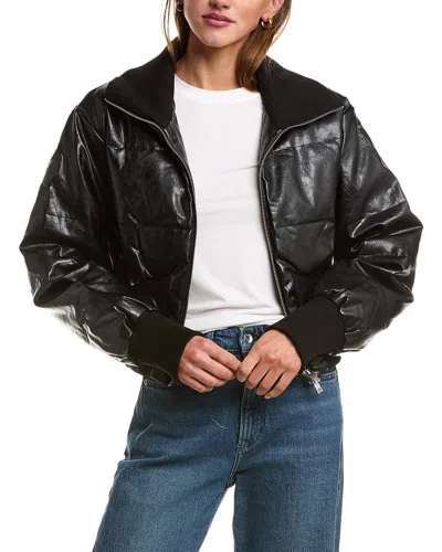 Lamarque Lumina Cropped Faux Leather Jacket In Black