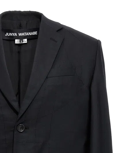 Junya Watanabe Wool Cape With Tailored Fit And Mid-length In Black