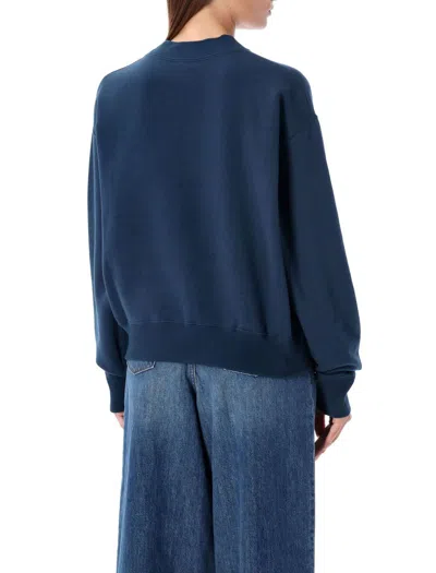 Chloé Crew Neck Logo Sweater In Blue