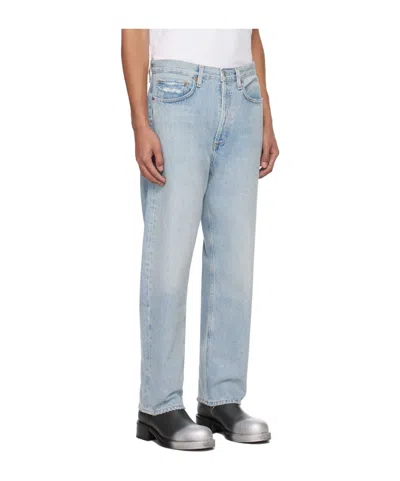 Agolde Five-pocket Denim Trousers In Blue