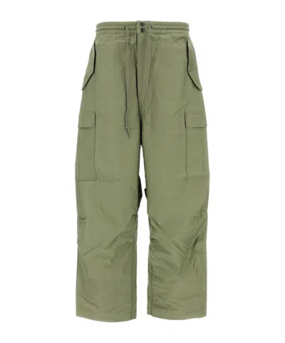 Junya Watanabe Cargo-style Pants With Adjustable Drawstring In Green