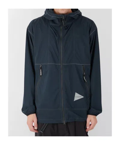 And Wander Pertex Windproof Jacket In Blue