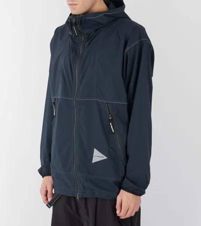 And Wander Pertex Windproof Jacket In Blue