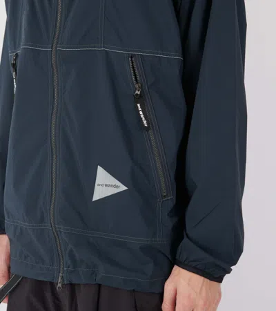 And Wander Pertex Windproof Jacket In Blue