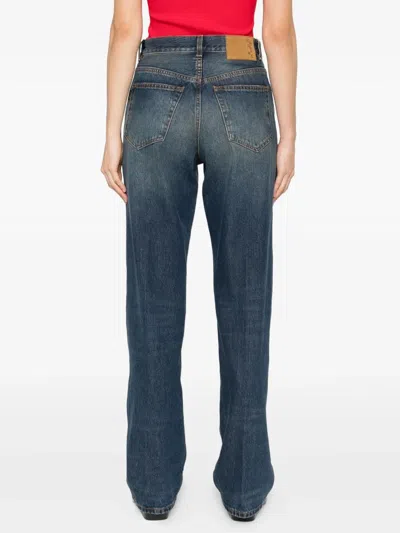 Haikure Regular Leg Denim Trousers With Five Pockets In Blue