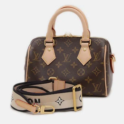 Pre-owned Louis Vuitton Monogram Speedy Bandouliere 20 Handbag Shoulder Bag In Brown
