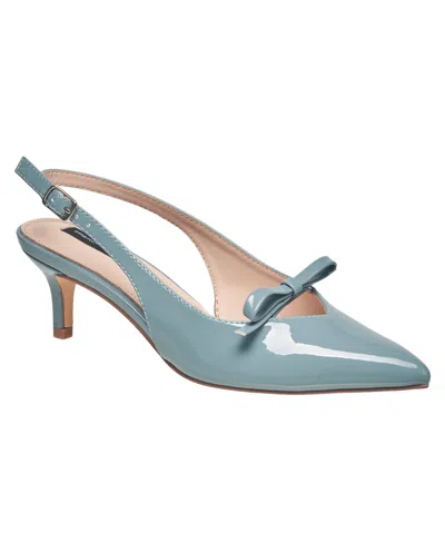 French Connection Women's Patent Bow Kitten Heel In Blue