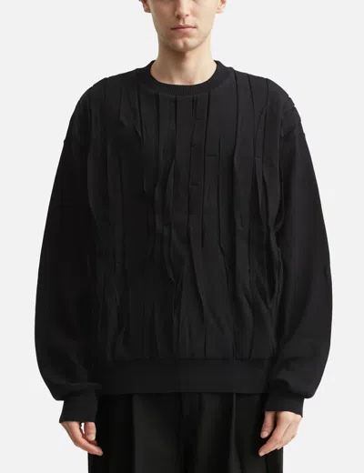 Songzio Asymmetric Pleats Sweater In Black