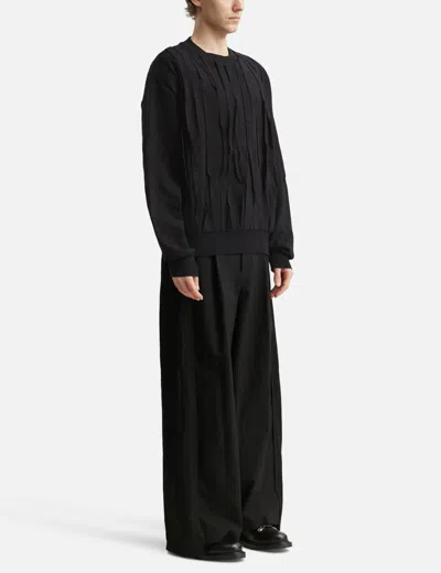 Songzio Asymmetric Pleats Sweater In Black
