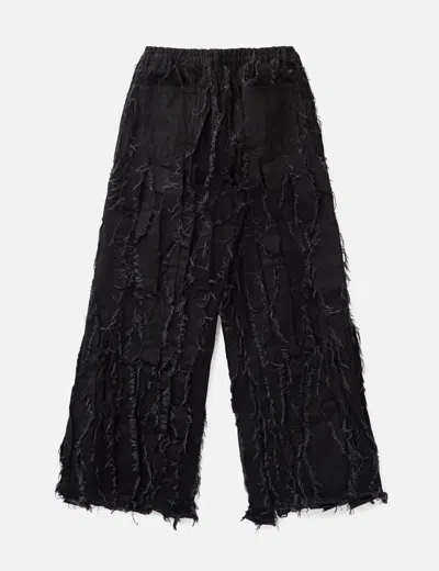 Songzio Asymmetric Pleats Denim In Black