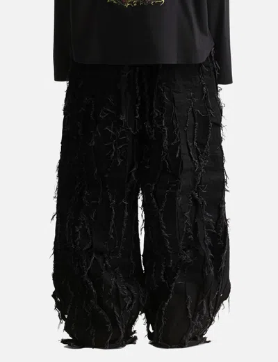 Songzio Asymmetric Pleats Denim In Black