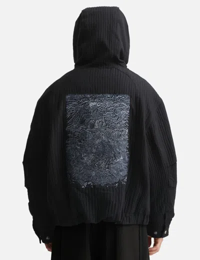 Songzio Embroidered Hood Jacket In Black