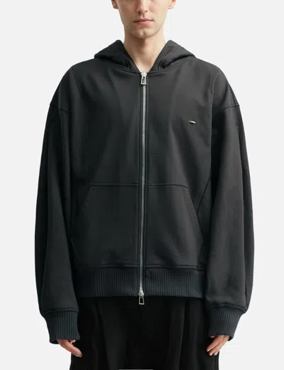 Songzio Knight Embroidered Zip Up In Black
