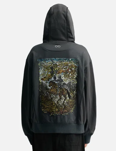 Songzio Knight Embroidered Zip Up In Black