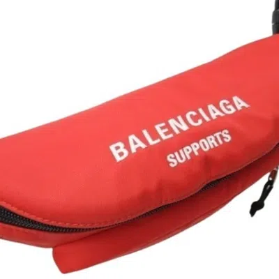 Pre-owned Balenciaga Black Red Color Nylon Fanny Pack Sling Bag ()