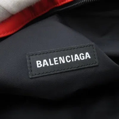 Pre-owned Balenciaga Black Red Color Nylon Fanny Pack Sling Bag ()