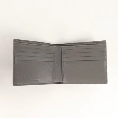 Pre-owned Balenciaga Gray Leather Wallet (bi-fold) ()