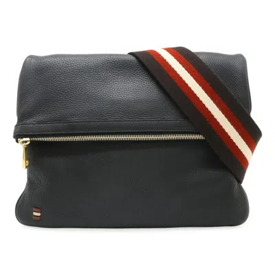 Pre-owned Bally Black Dark Brown Red Color Leather Shoulder Bag ()