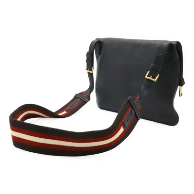 Pre-owned Bally Black Dark Brown Red Color Leather Shoulder Bag ()