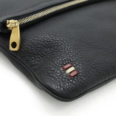 Pre-owned Bally Black Dark Brown Red Color Leather Shoulder Bag ()