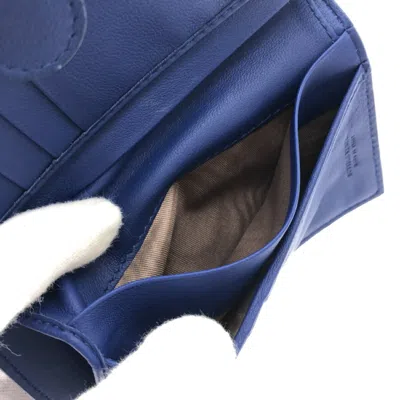 Pre-owned Bottega Veneta Intrecciato Blue Intrecciato Wallet (bi-fold) ()