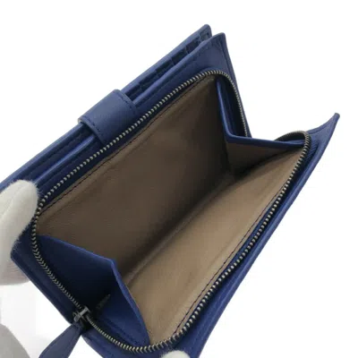 Pre-owned Bottega Veneta Intrecciato Blue Intrecciato Wallet (bi-fold) ()