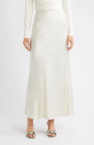 Open Edit Bias Cut Maxi Skirt In White