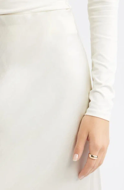 Open Edit Bias Cut Maxi Skirt In White