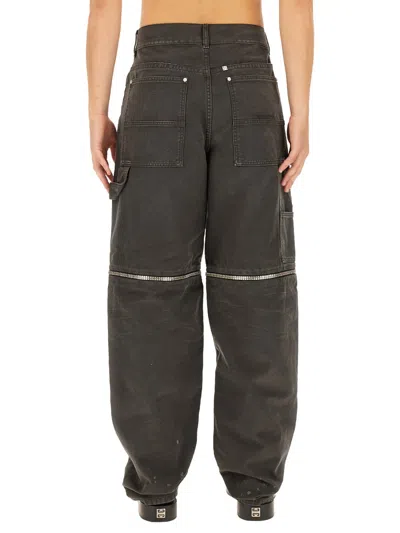 Givenchy Zippered Jeans With Cargo Pockets And Belt Loops In Gray
