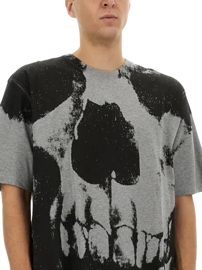 Alexander Mcqueen Alexander Mc Queen Skull Print T Shirt In Gray