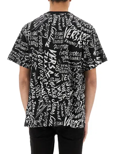 Versace Jeans Couture Logomania Print T Shirt In Multi