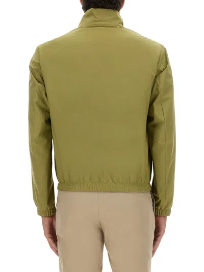 Hugo Boss Reversible Jacket With Elastic Cuffs And Collar In Green